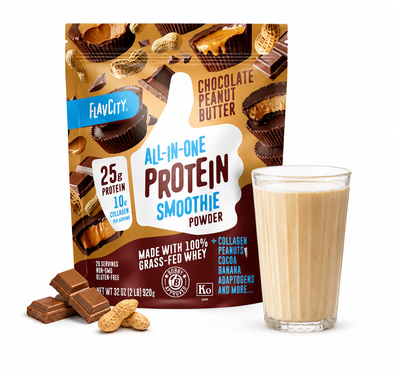 Chocolate Peanut Butter Protein Smoothie